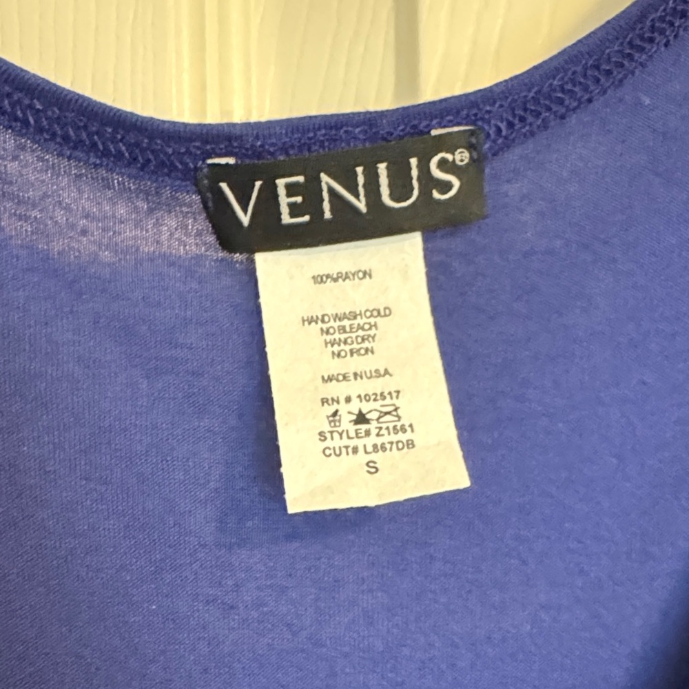 VENUS Royal Blue Draped Blouse - Picture 2 of 5
